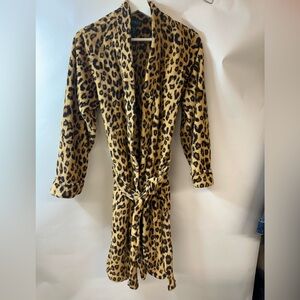 Lauren By Ralph Lauren plush leopard robe Medium
